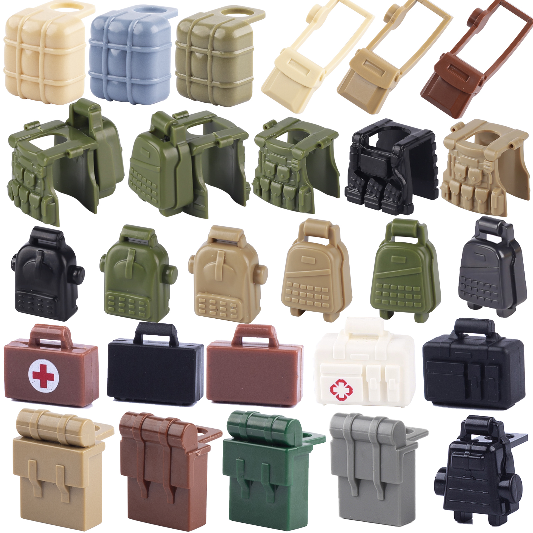 Medicine Cabinet Lock - MOC tentara militer SWAT ransel blok