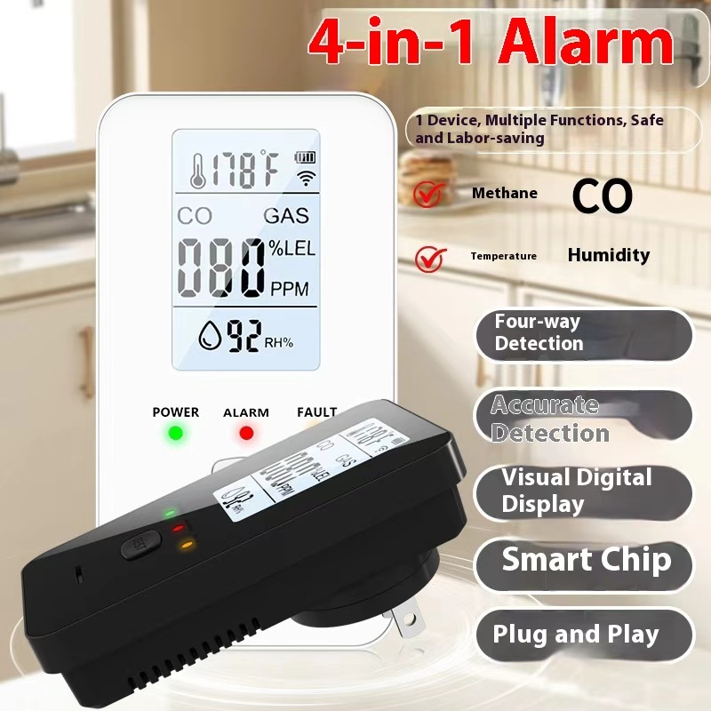 Co Detector Plug - Detektor Gas 4 In 1 Alarm