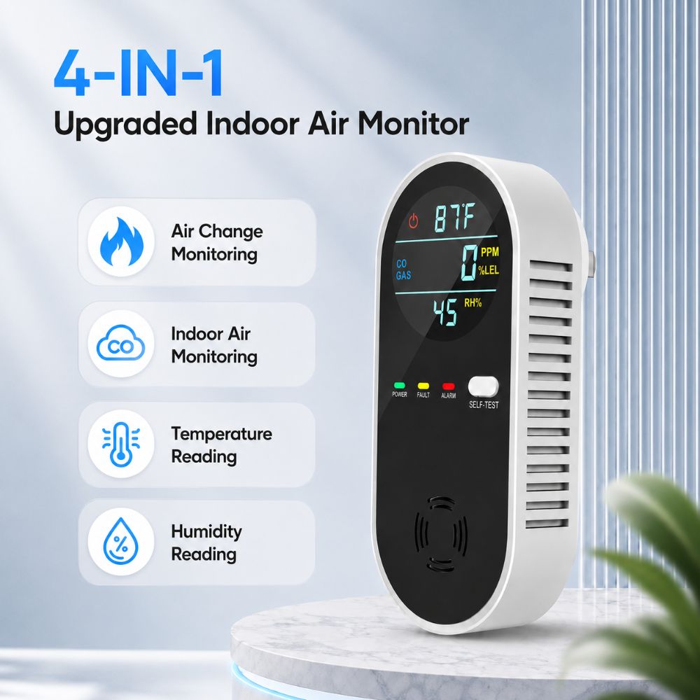 Co Detector Plug - Detektor Gas LED 4 in 1