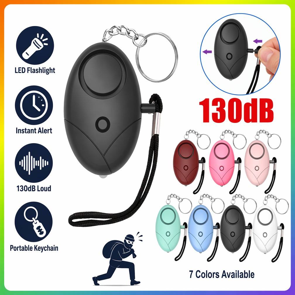 Personal Alarm Keychain - 130db Alarm Keamanan Pribadi Gantungan Kunci