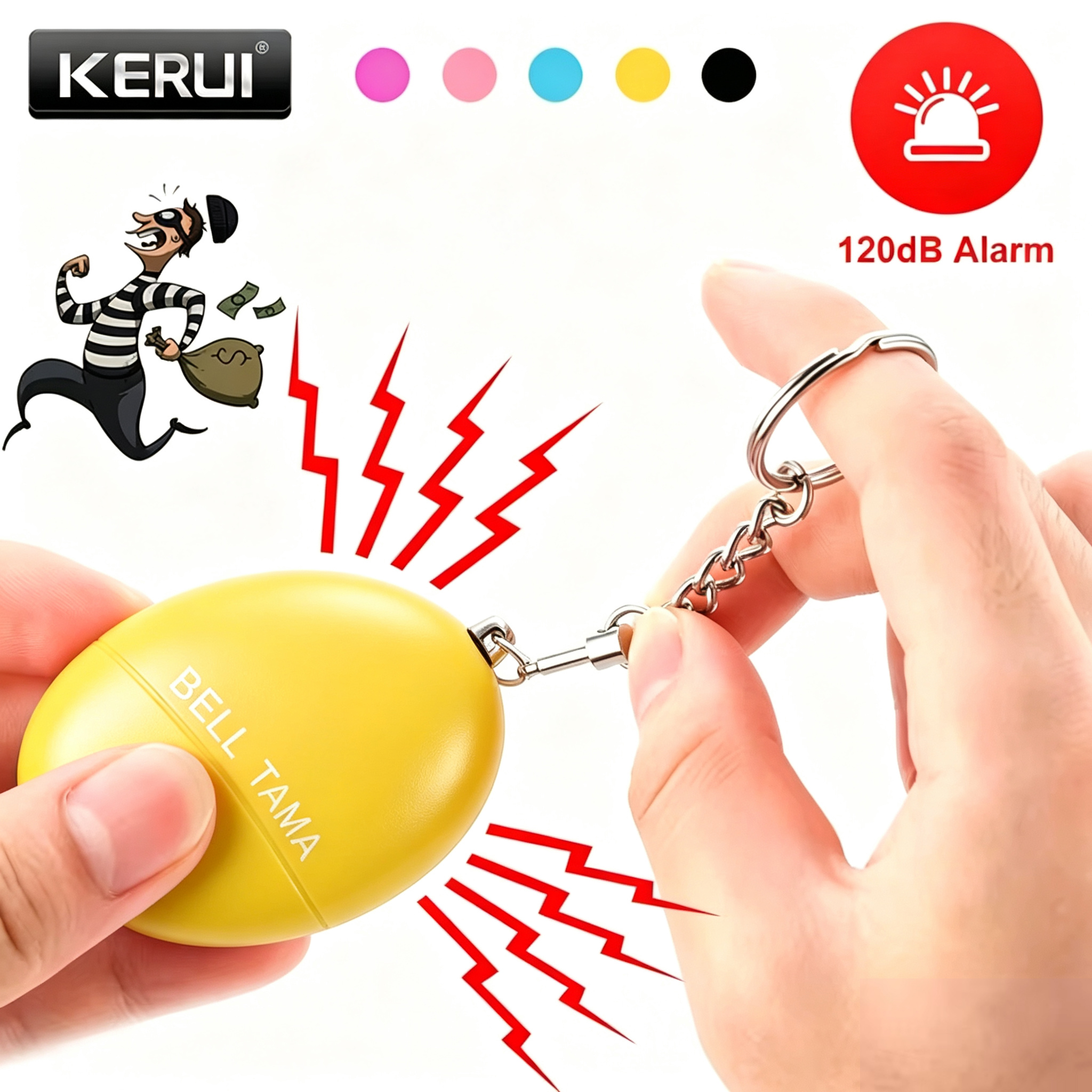 Personal Alarm Keychain - KERUI Alarm Pribadi 120dB Gantungan Kunci
