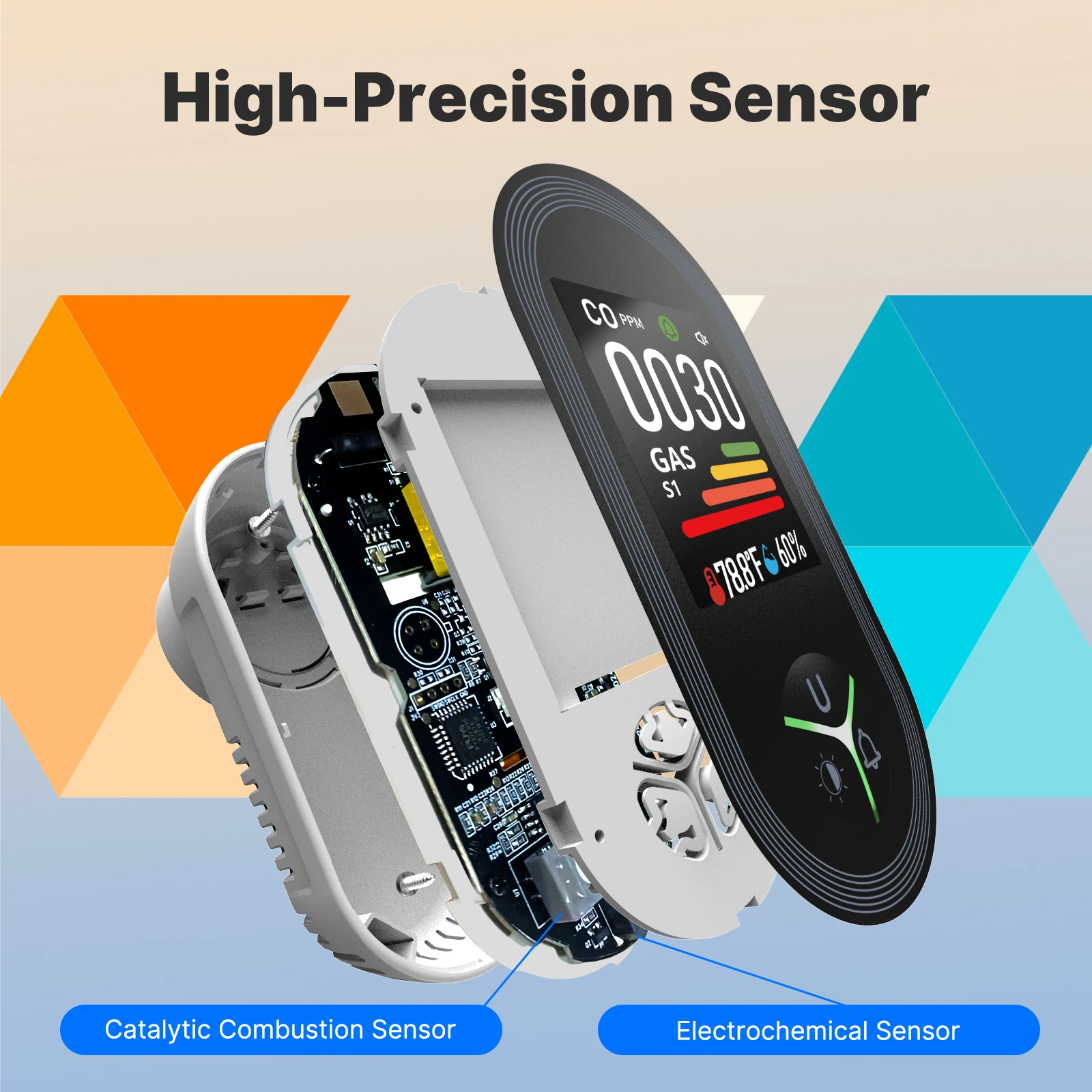 Co Detector Plug - Detektor Gas Karbon Monoksida 4-in-1 dengan