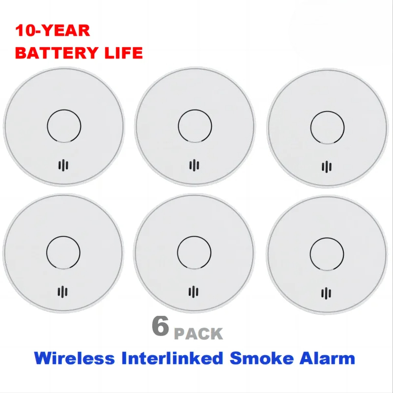 Smoke Detector Interconnected - Alarm Asap Terhubung Nirkabel Baterai 10