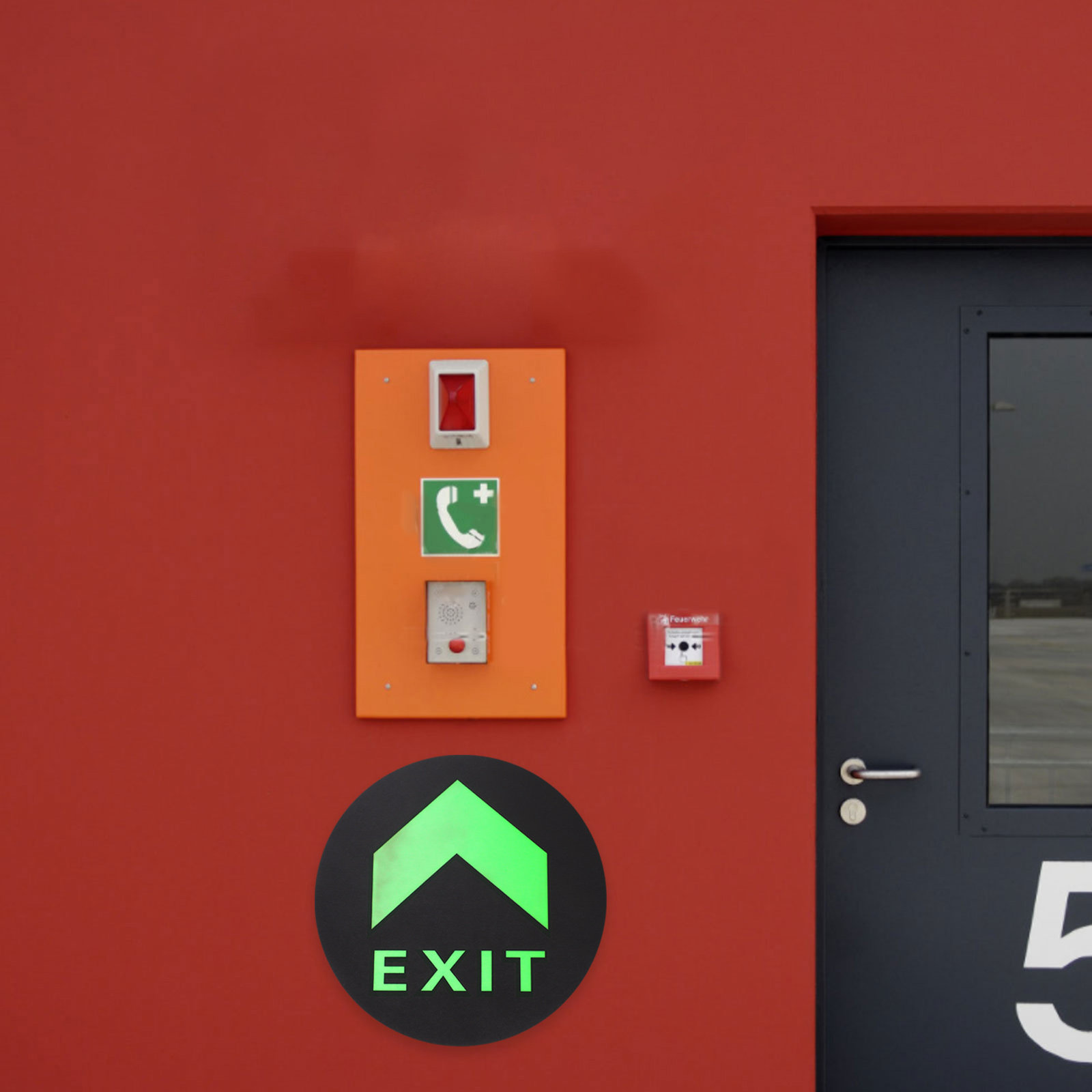 Emergency Exit Sign - 5Pcs Stiker Tanda Keluar Menyala dalam