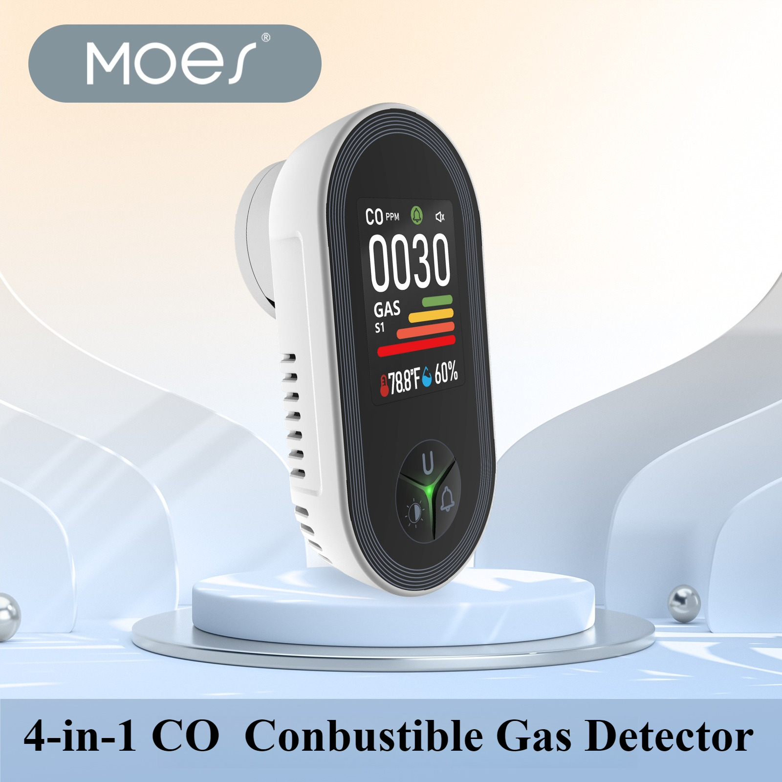 Co Detector Plug - Detektor Gas Plug-in 4-in-1 MOES -