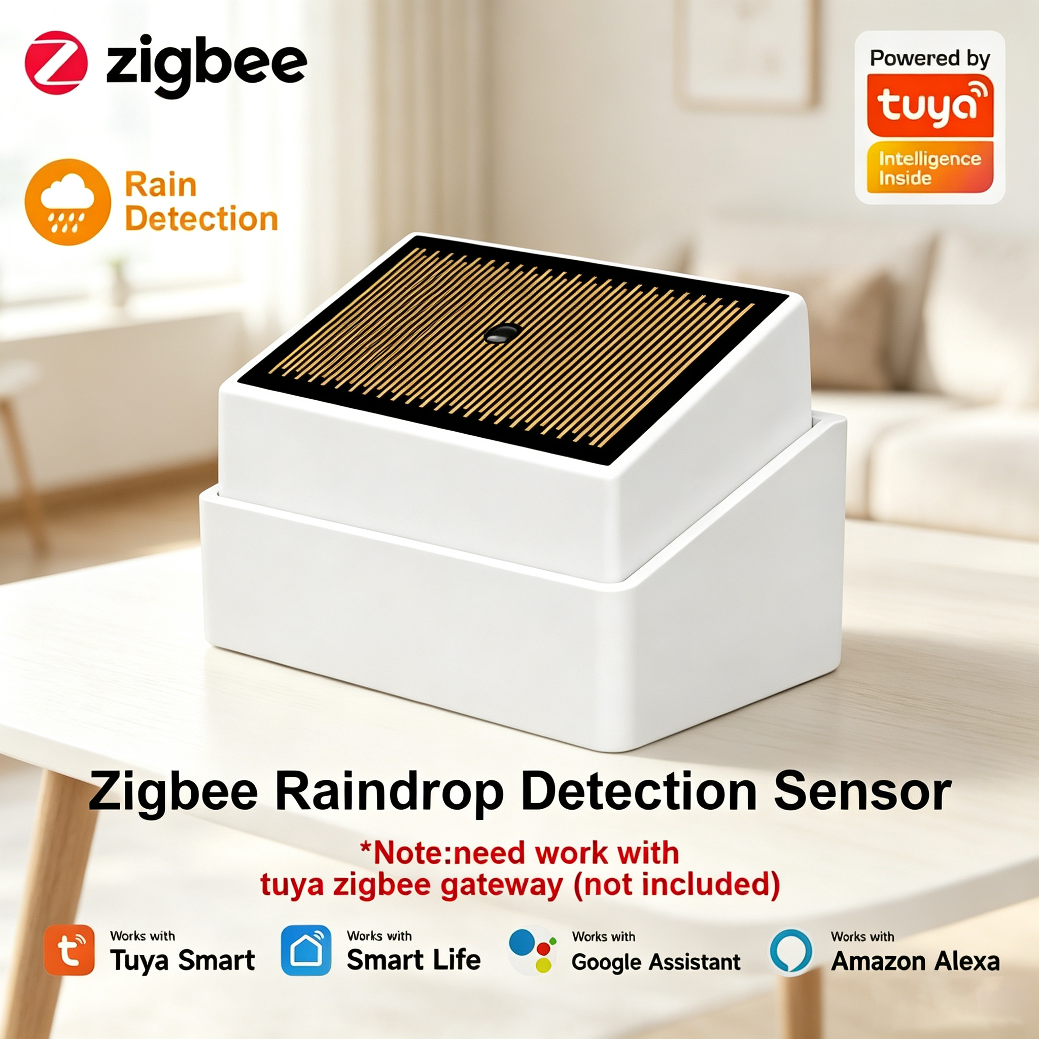 Water Alarm Sensor - Tuya ZigBee Sensor Hujan Pintar IPX4