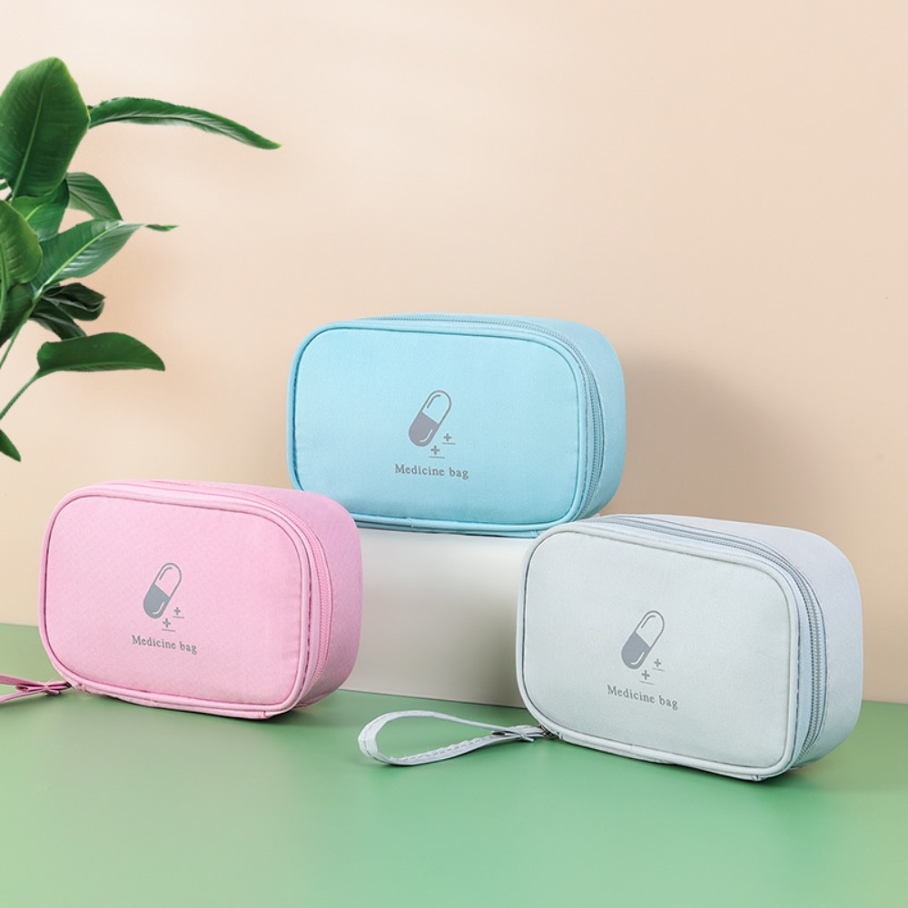 First Aid Bag Kit - Tas Obat Multifungsi Berlapis Warna Pink/Biru/Abu-abu,