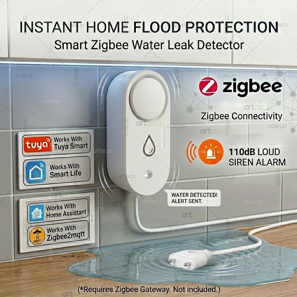 Water Alarm Sensor - Detektor Kebocoran Air Zigbee Sensor Kebocoran