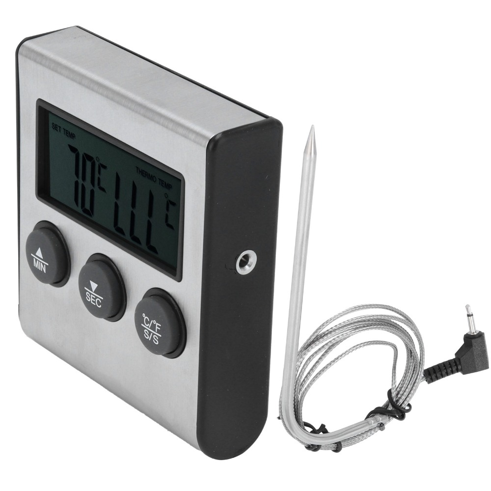 Pool Alarm Float - Termometer Daging Digital Perak dengan Timer