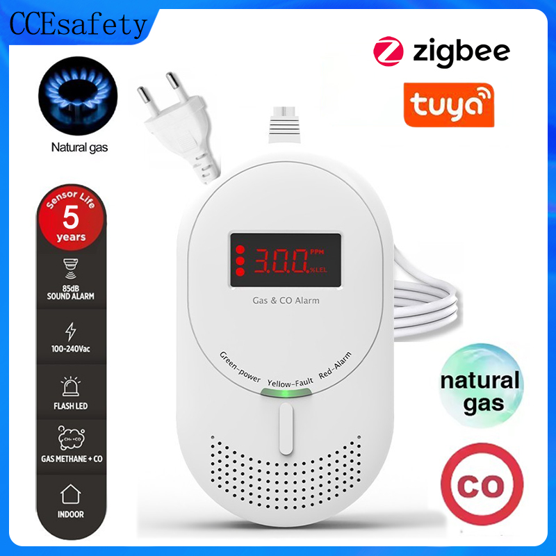 Detektor Gas CO Zigbee Tuya CC - Co Detector Plug ulasan dan harga