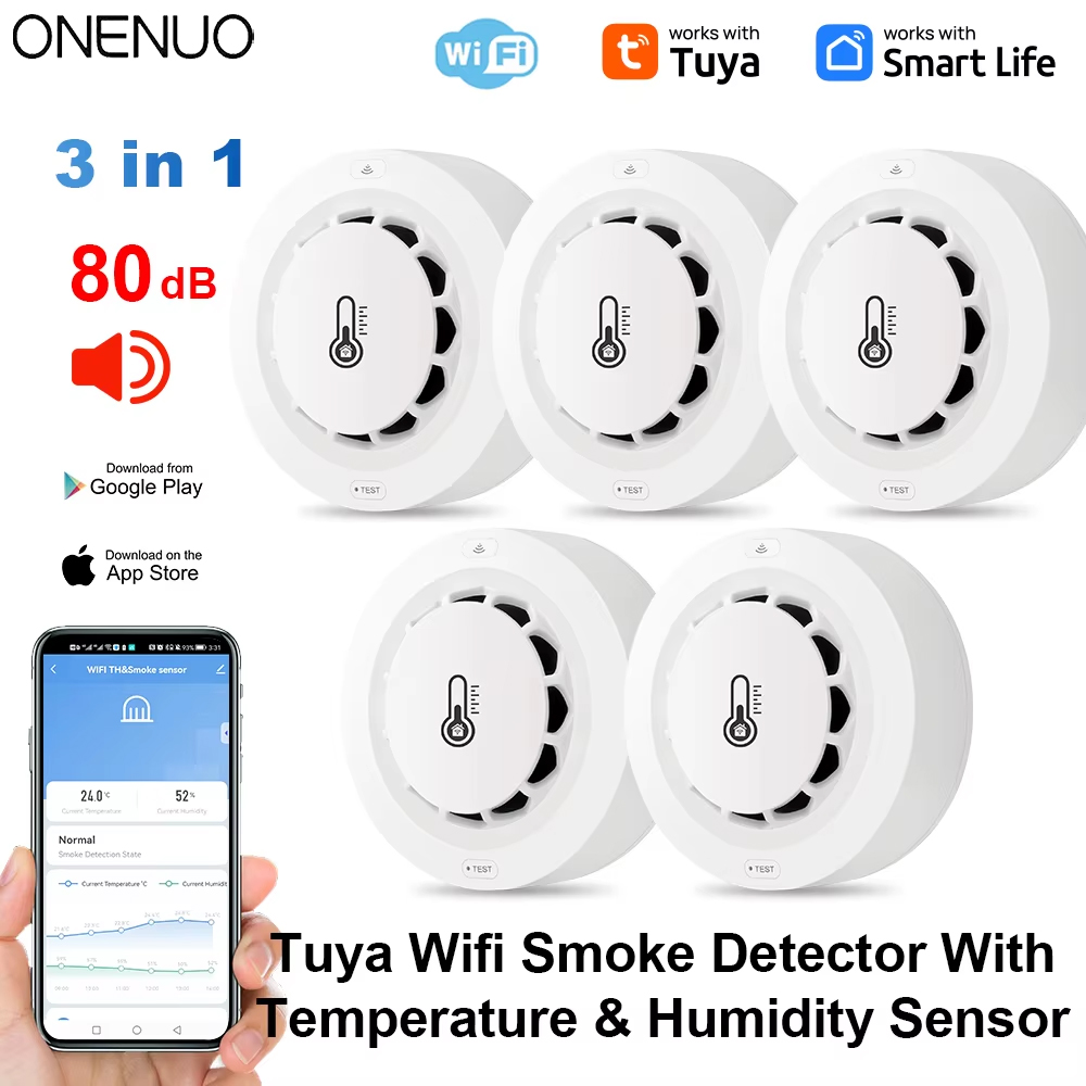 Tuya detektor asap dua koneksi - Smoke Detector Interconnected ulasan dan harga