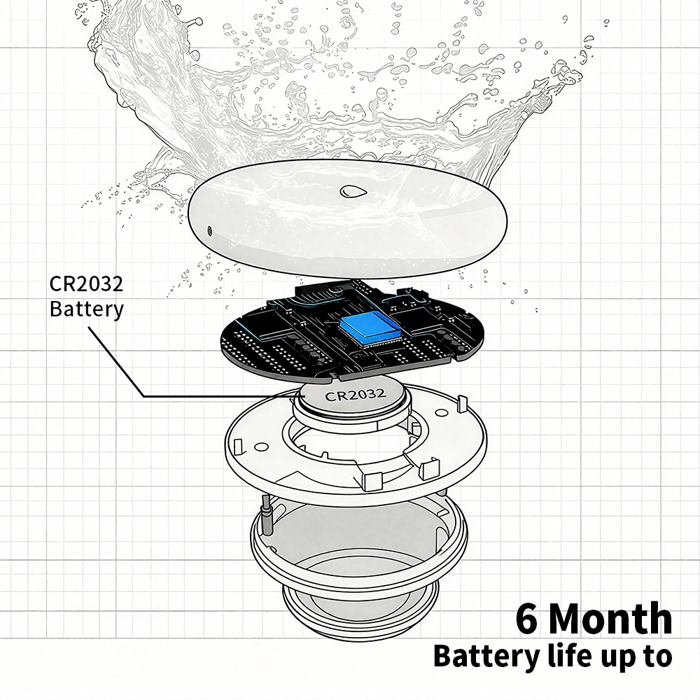 Sensor Kebocoran Zigbee Detekt - Water Alarm Sensor ulasan dan harga