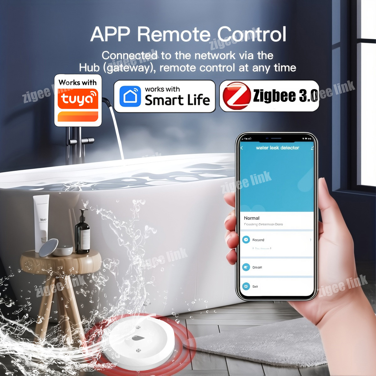 Sensor Air ZigBee 3.0 Detektor - Water Alarm Sensor ulasan dan harga