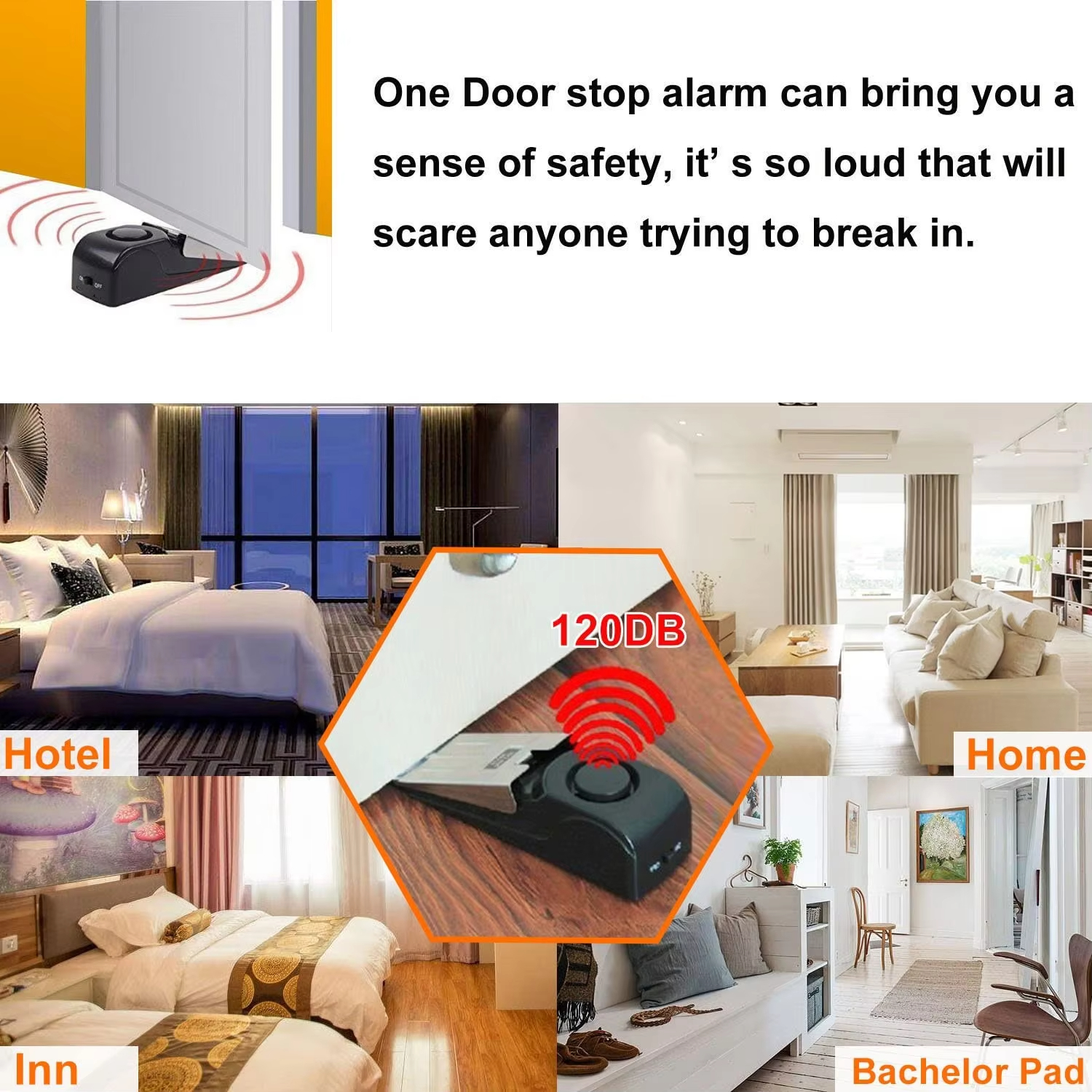 Alarm Pintu Nirkabel 120db Bah - Door Stop Alarm ulasan dan harga