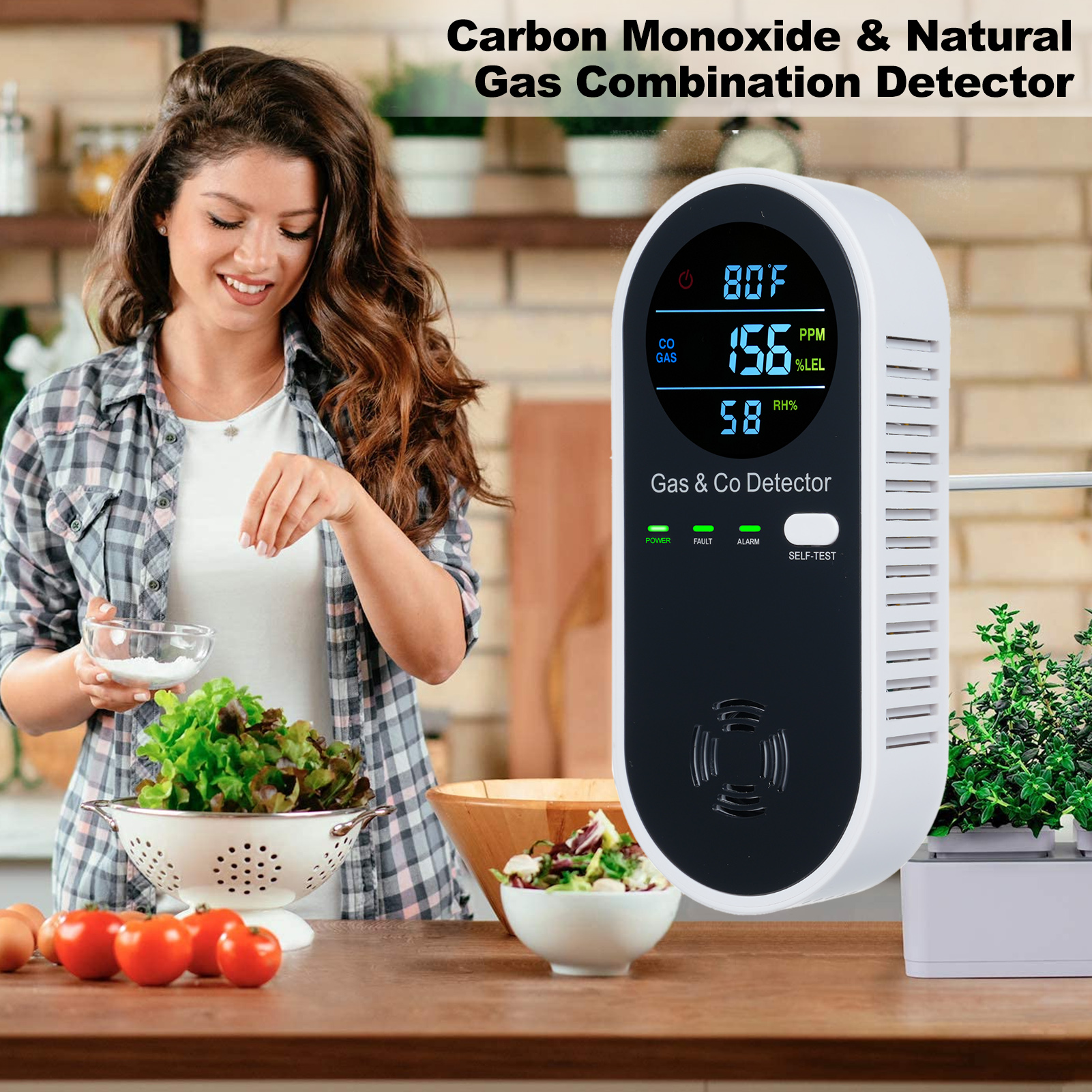 Alarm Monitor CO 4 in 1 dengan - Co Detector Plug ulasan dan harga
