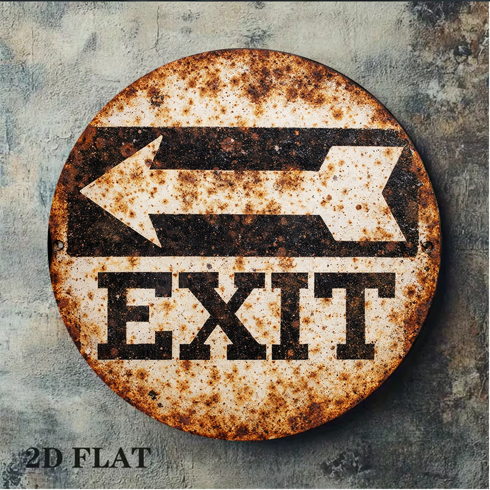 Tanda Logam 2D 8x8in/20x20cm P - Emergency Exit Sign ulasan dan harga