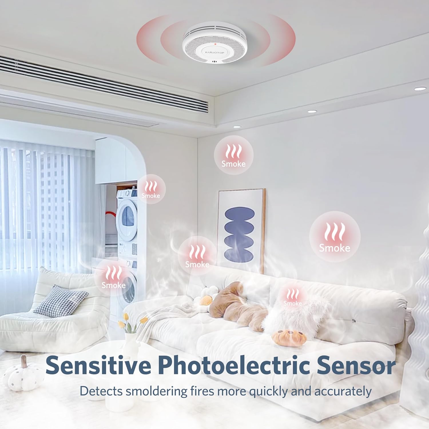 Alarm Asap Tuya Saling Nirkabe - Smoke Detector Interconnected ulasan dan harga