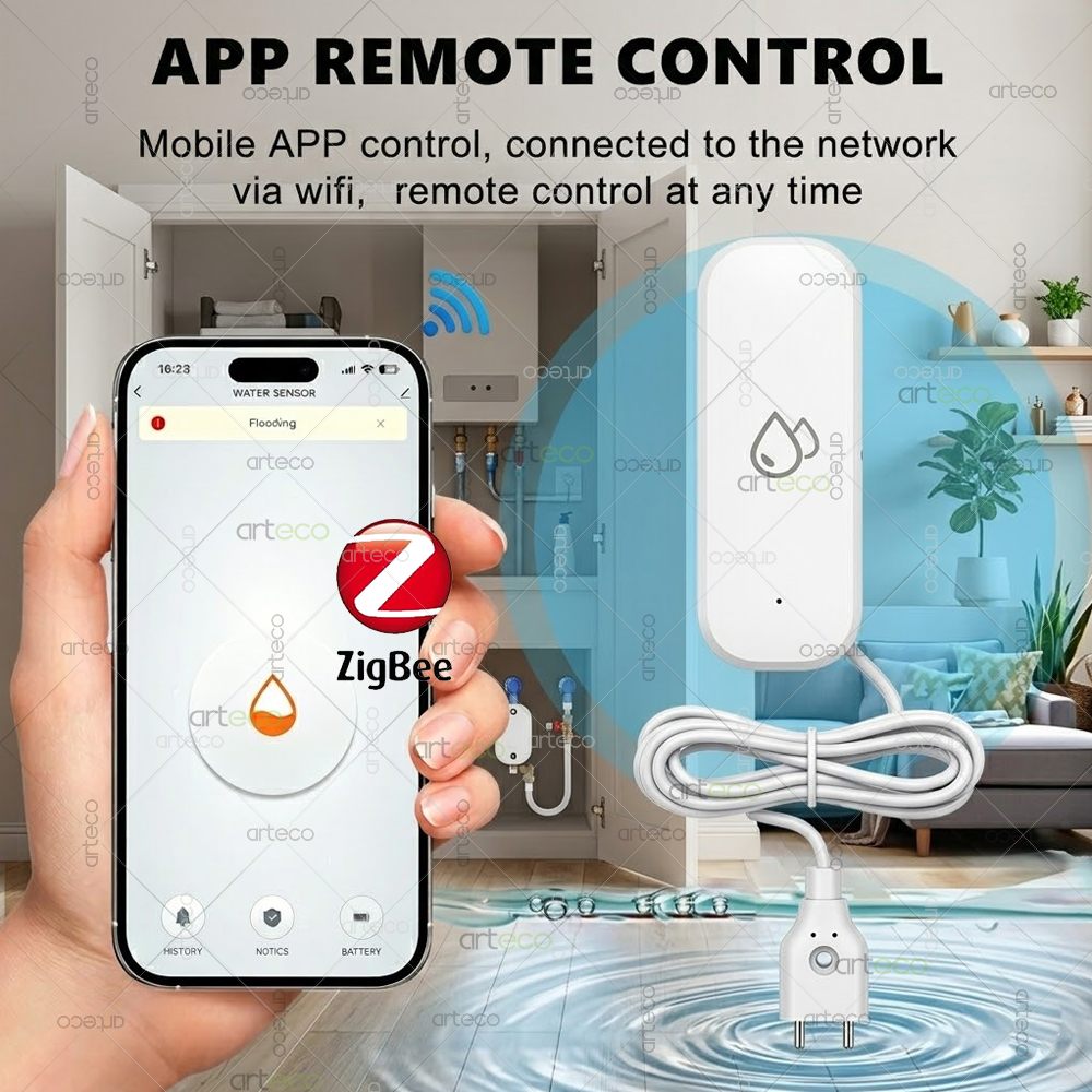 Detektor Kebocoran Air Zigbee  - Water Alarm Sensor ulasan dan harga