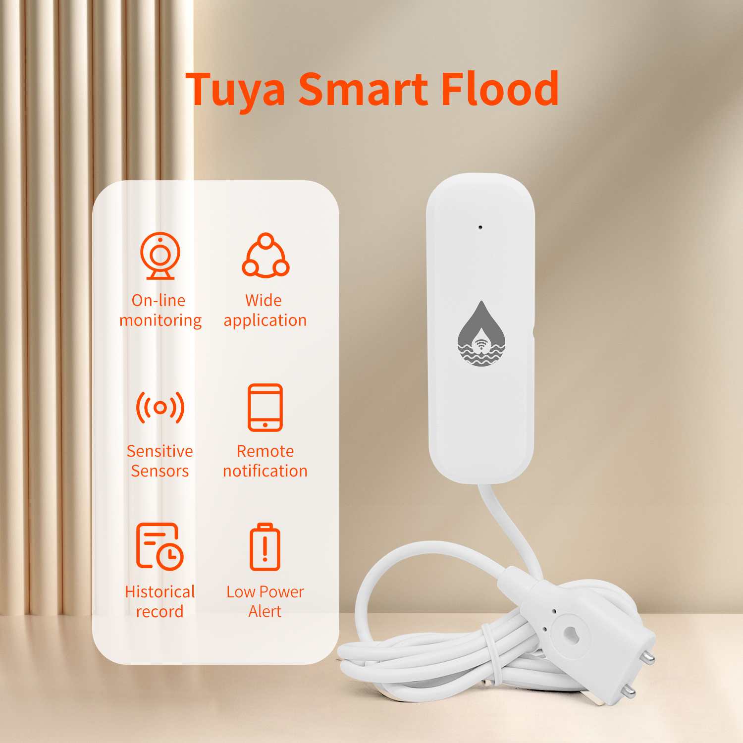 YFK Tuya WiFi Sensor Kebocoran - Water Alarm Sensor ulasan dan harga
