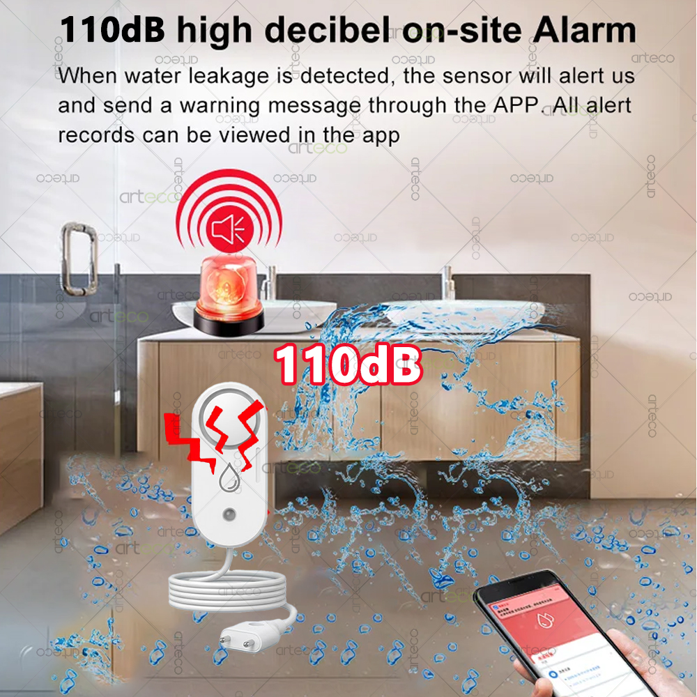 Sensor Kebocoran Air Zigbee Al - Water Alarm Sensor ulasan dan harga