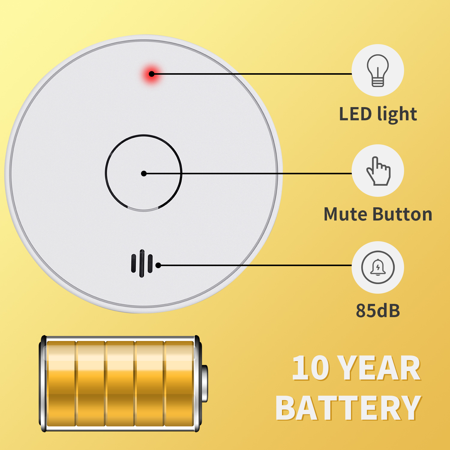 Alarm Asap Mandiri V-Come untu - Smoke Detector Interconnected ulasan dan harga