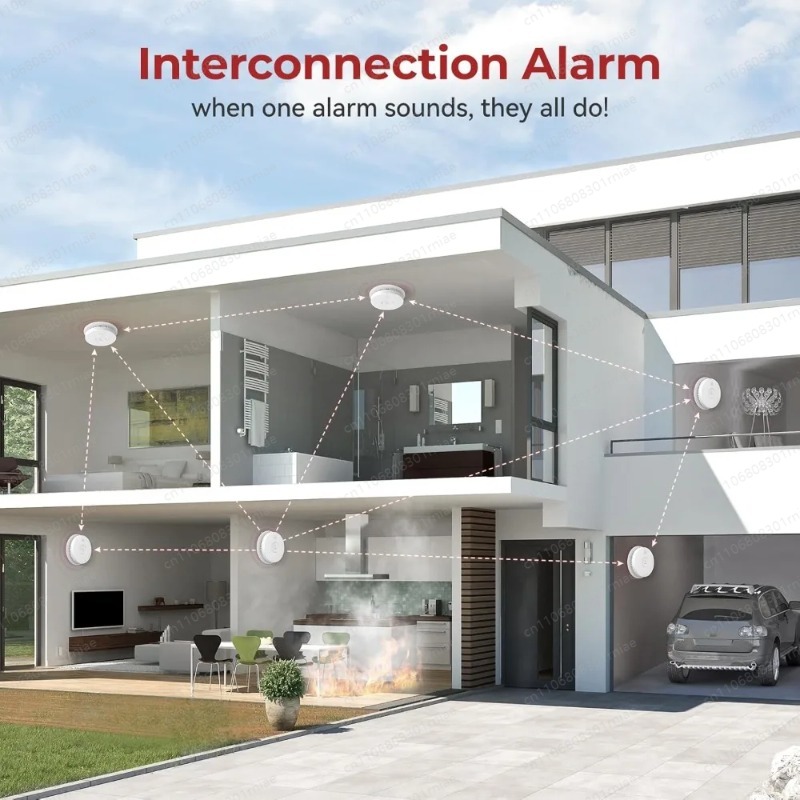 Kualitas Tinggi-8 Paket, Detek - Smoke Detector Interconnected ulasan dan harga