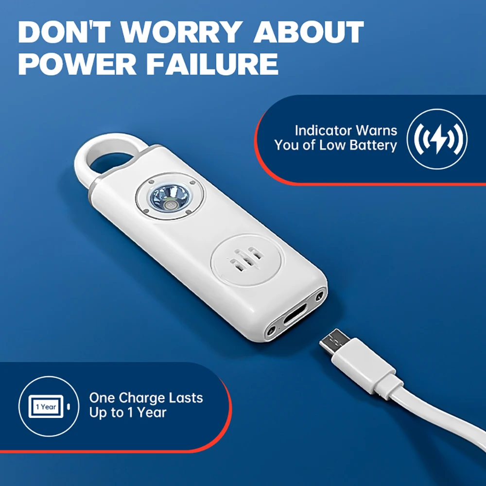 Alarm Pribadi Isi Ulang 130dB, - Personal Alarm Keychain ulasan dan harga